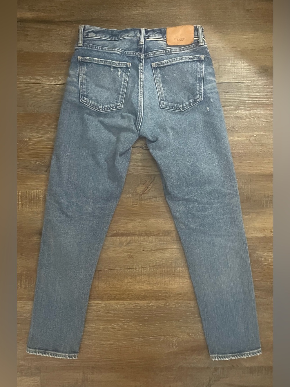 Moussy Vintage Jeans Women’s Size 25 Denim Distressed Blue Button Fly Straight - Picture 3 of 14